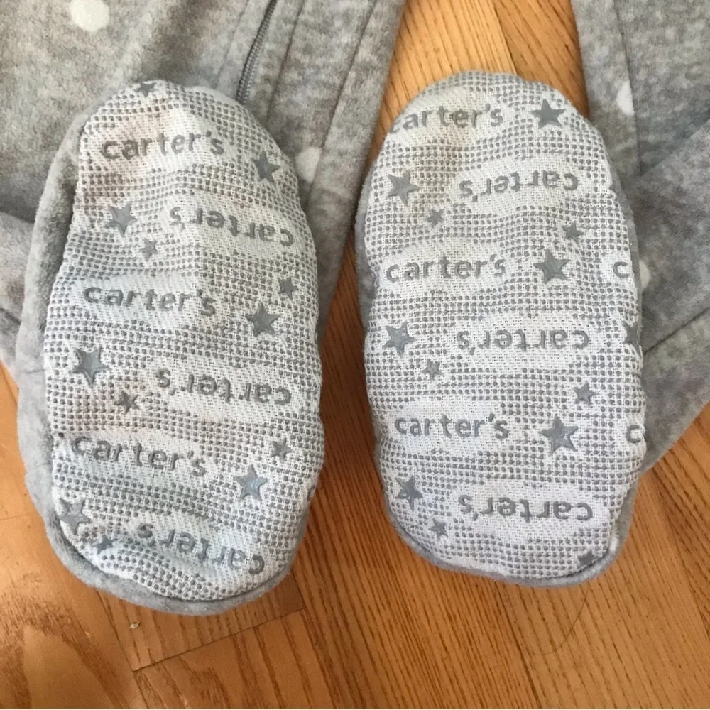 Carter’s footie footed fleece pajamas puppy dog PJs polka dot girls sz 18 months